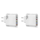 thumbnail image 1 of Nuevo estándar 65 W real 5 V/3.5 A 5 USB + cargador tipo C cabezal carga para el 6 puertos para iPhone 14 Huawei [881-5UC] (estándar europeo blanco, 1 of 2