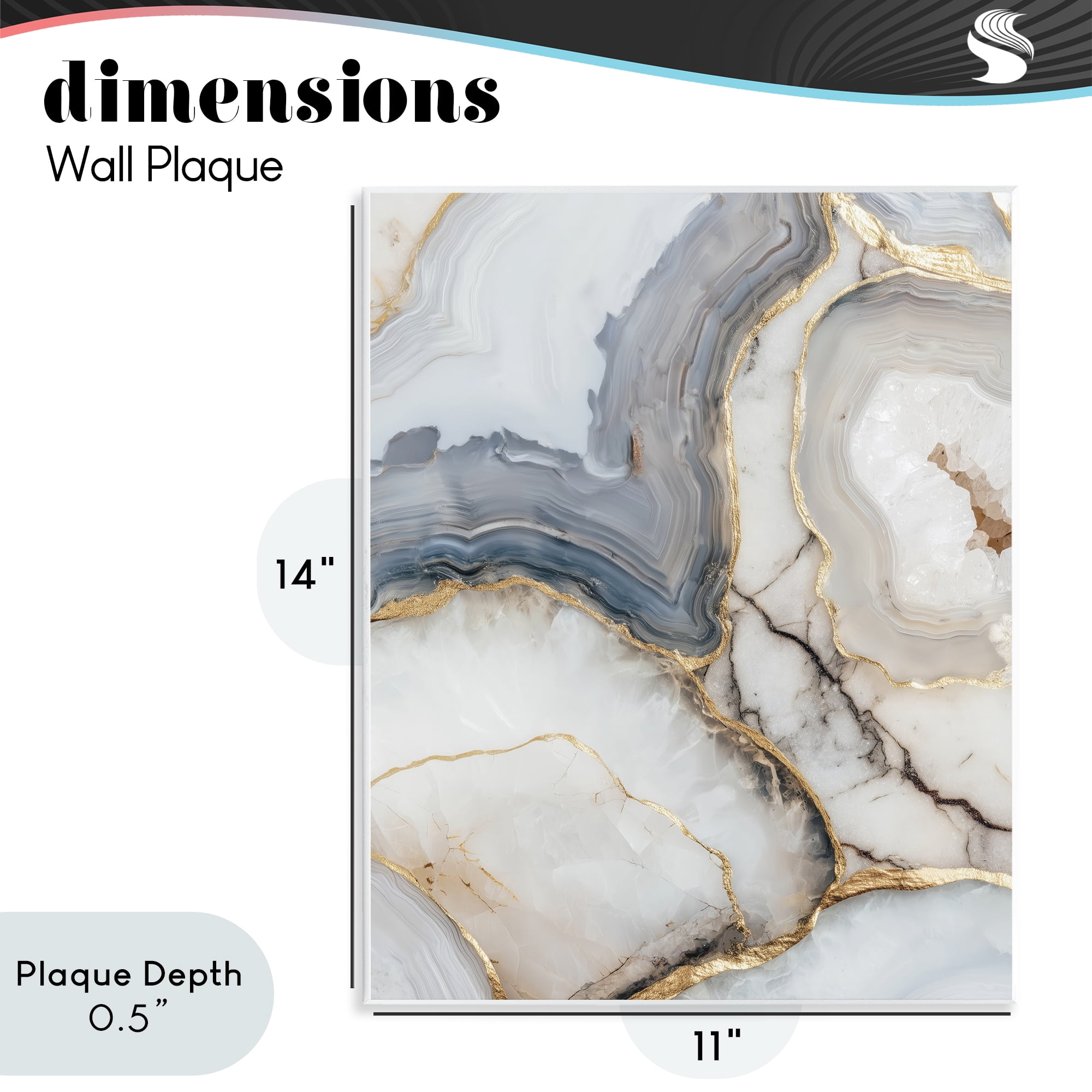 Stupell Industries Crystal Geode with Gold Wall Plaque Art, design by Svetlana Aleynikova