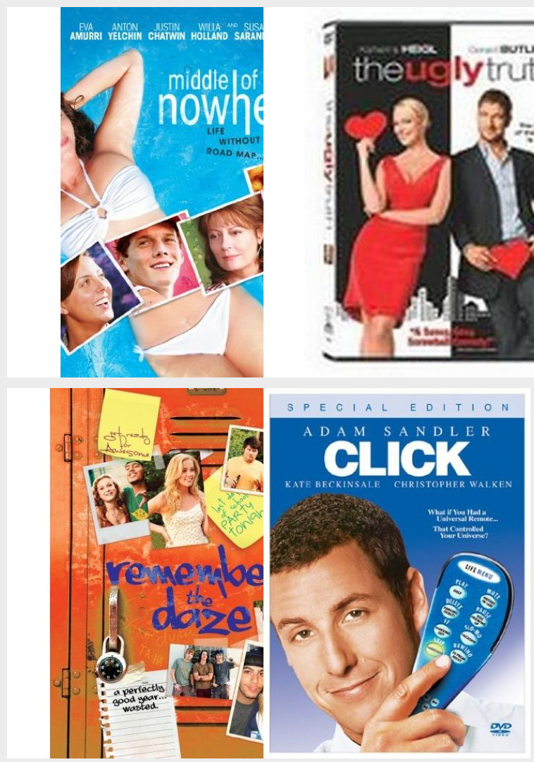 Comedy 4 Pack DVD Bundle: Middle of Nowhere, The Ugly Truth, Remember the  Daze, Click - Walmart.com