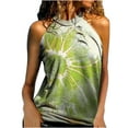 thumbnail image 2 of UTTOASFAY Womans Shirts Women'S Tops Fashion Casual Loose Strapless Printed Ladies Halter Neck Vest Tops Green 12(XXL), 2 of 7