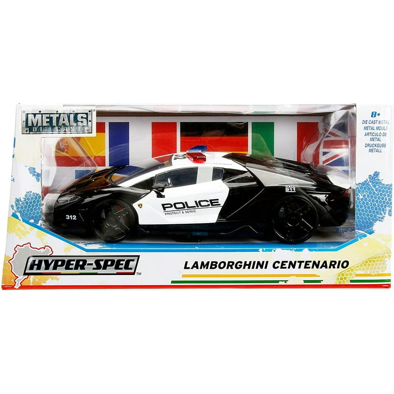 Lambo Centenario Police Black and White Hyper-Spec Series 1/24