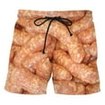 thumbnail image 1 of Men's Sausage Print Wide Leg Elastic Waist Drawstring Shorts, 1 of 3