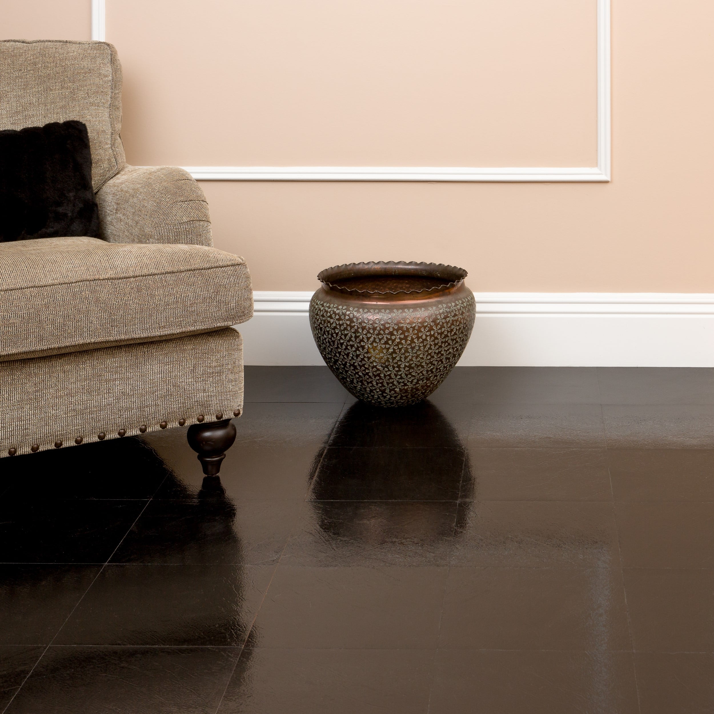 Achim Sterling 12"x12" 1.2mm Peel & Stick Vinyl Floor Tiles 20 Tiles/20 Sq. Ft. Black