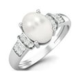 thumbnail image 2 of 1.75 Ct Oval Pearl Gemstone 925 Sterling Silver Valentines Day Gifts Ring Dainty Side Stone Valentines Day Gifts Ring For Women, 2 of 3