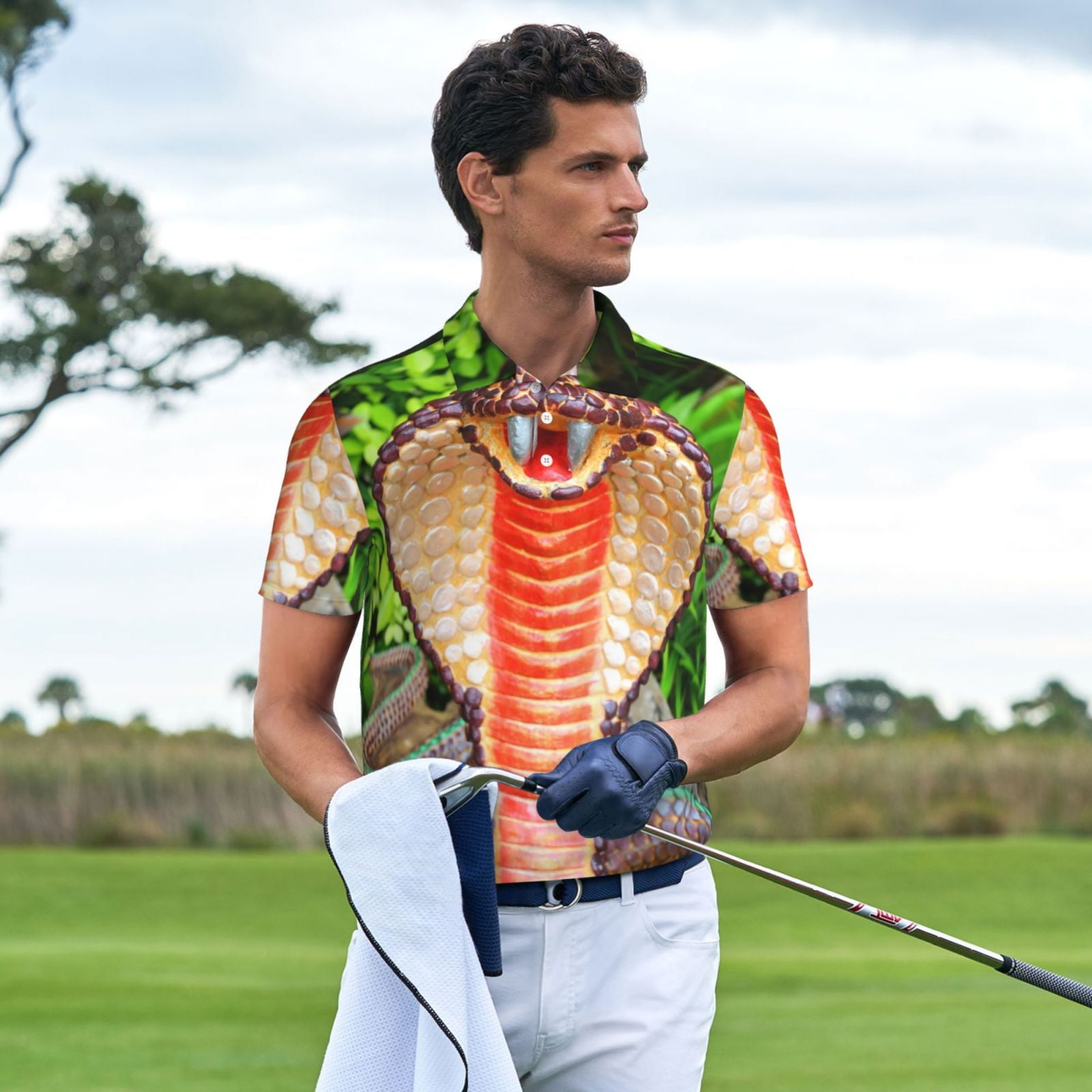 Derioi Cobra Snake for Men's Polo Shirts Short Sleeve Golf Shirt for Casual  and Formal Wear,Sizes S-4XL-X-Large - Walmart.com