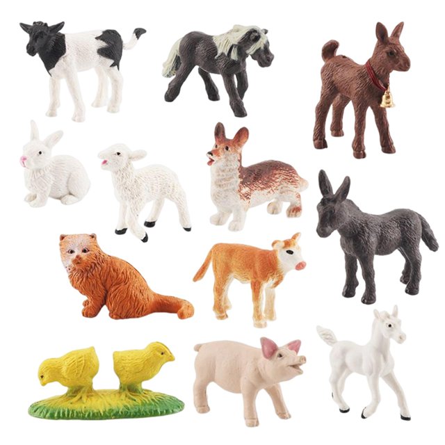 Juego de 12 piezas de de pequeños realistas de , cumpleaños de Navidad, perfke Figuras de granja