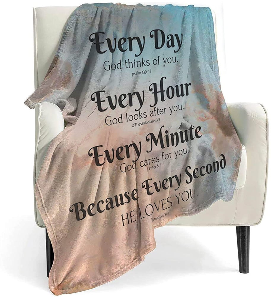 Latady Bible Verse Blanket with Inspirational Thoughts and Prayers
