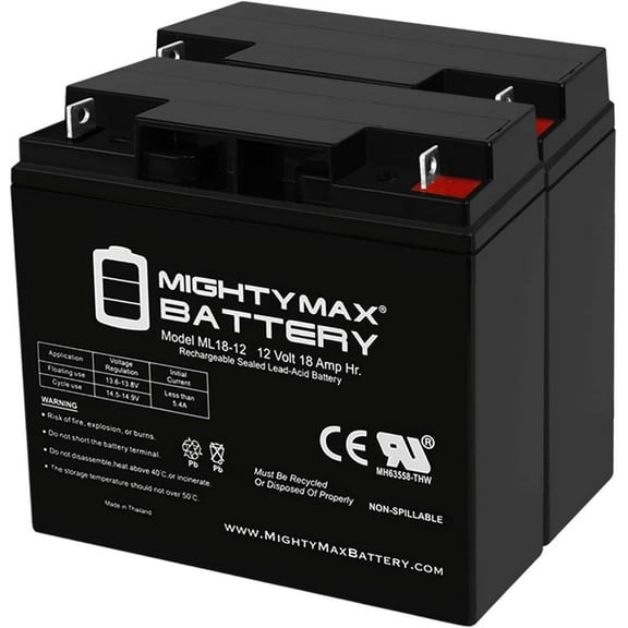 Mighty Max Battery ML18-12 - 12V 18AH UPS Replacement Battery Compatible with Power Patrol SLA1116-2 Pack