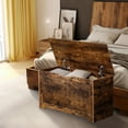 thumbnail image 3 of Wooden Storage Chest Bench Trunk Rust Brown Clothes Toy Box Hall Bedroom Home, 3 of 19