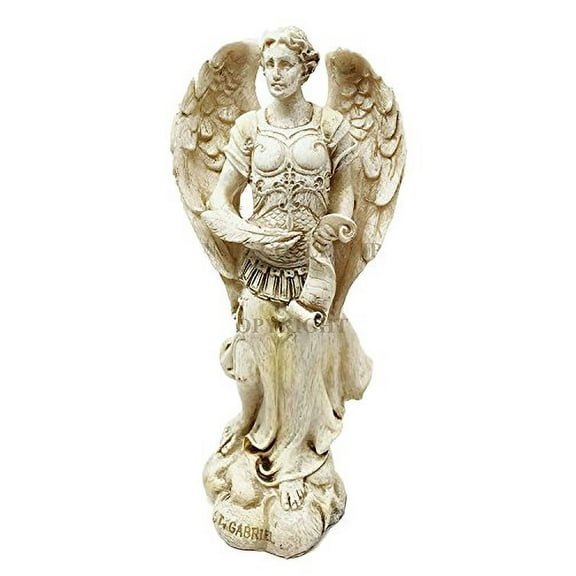 Holy Archangel Saint Gabriel Patron of Baptism Power Might of God Collectible Figurine Ivory Finish