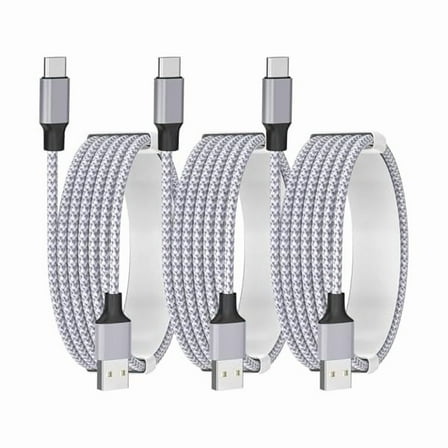 0829  iPhone 16 Fast Charger - 6FT 60W 3Pack USB A to USB C Braided Cable Compatible with iPhone 16 15 Plus, iPad 10, iPad Air, Mini & Carlife Car Cable Galaxy