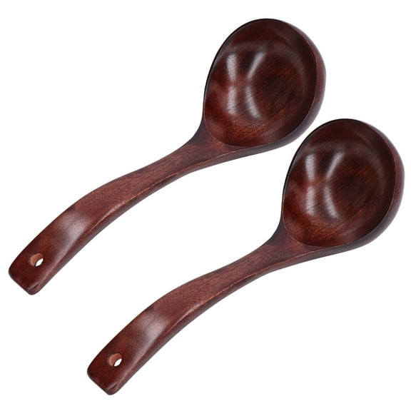 Wooden Spoon, 2Pcs Soup Ladle Easy Camphor Wood For Cooking 9cm Spoon Width