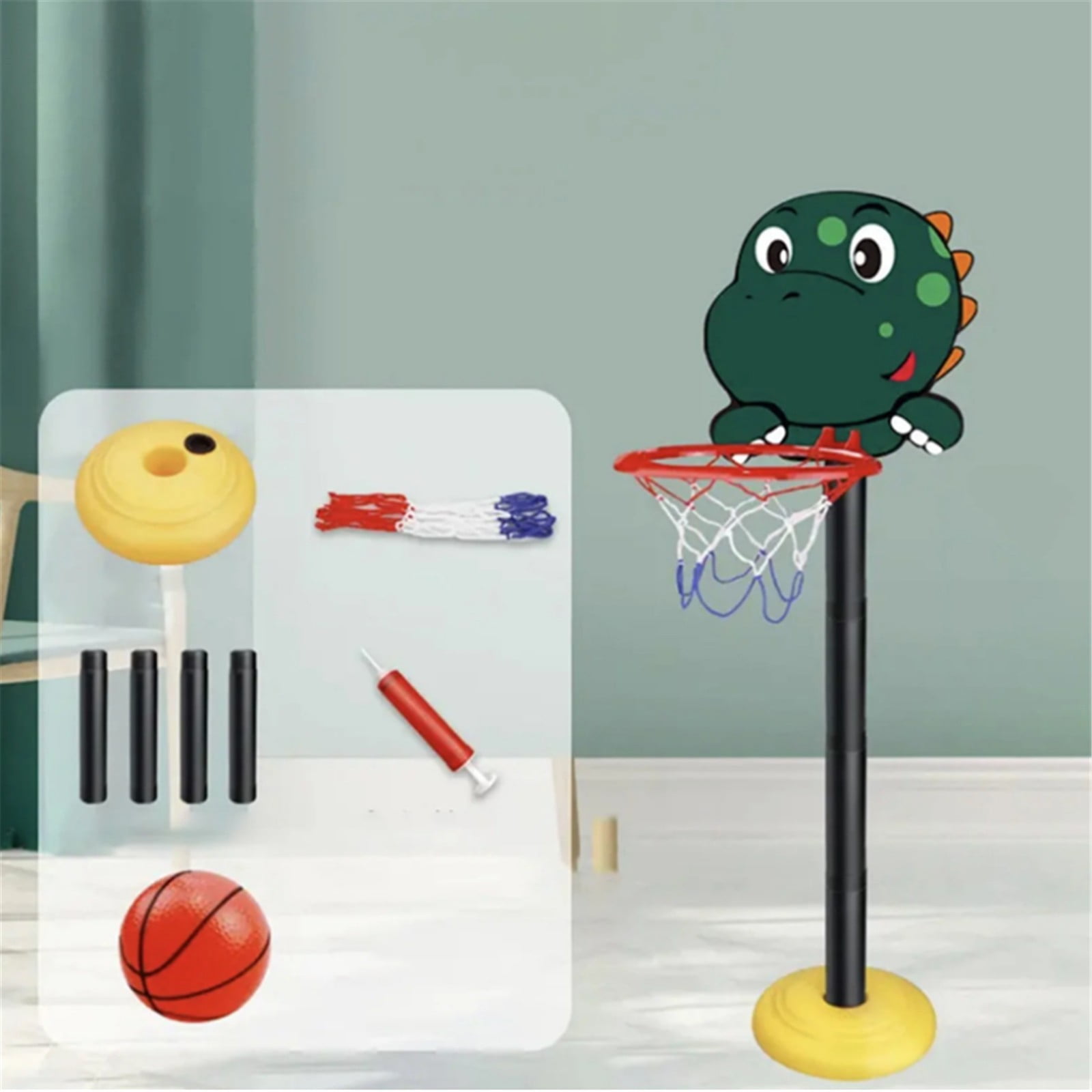 Adjustable Height Standing Basketball Hoop for Indoor and Outdoor Play - Kids Basketball Stand with Hanging Backboard & Sports Shooting Frame Toy for 𝗕𝗼𝘆𝘀 𝗮𝗻𝗱 𝗚𝗶𝗿𝗹𝘀