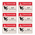 thumbnail image 1 of 6PCS Warning Sign Danger Keep Hands away Adhesive Creative Warning Label Sticker, 1 of 7