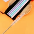 thumbnail image 4 of 8pcs/Set Reusable Silicone Straws Eco-friendly Drinking Straw for Party Restaurant Bar (Straight Straws) (5 Straws+2 Brushes+1 Ba, 4 of 8