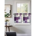 thumbnail image 3 of Rustic Purple Tier Curtains 36 Inch Length,Sheer Curtains for Bedroom Living Room Window Abstract Oil Painting Grunge Art Ombre Rod Pocket Drapes Kitchen Curtains Small Half Window 27.5"x36" 2 Panels, 3 of 6