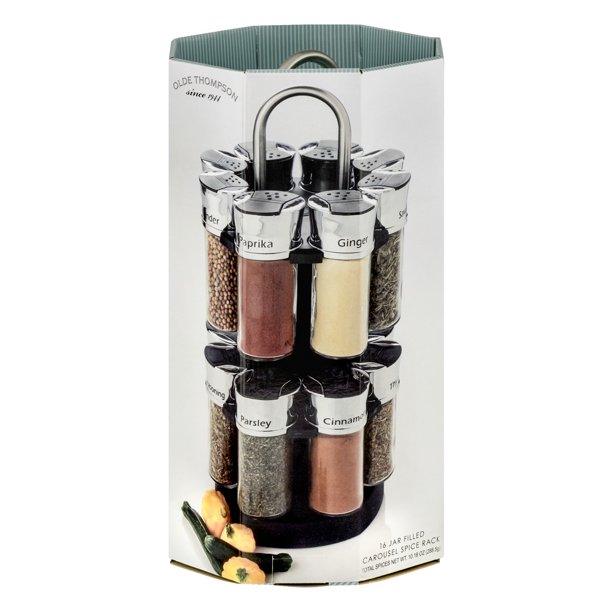 Olde Thompson Carousel Spice Rack 16 CT