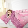 thumbnail image 3 of jejeloiu Monogrammed Q Full Size Comforter Sets,Cute Girls Bowtie Bedding Comforter Set,Pink Glitter Print Bedding Sets For Child,Microfiber Room Decorative Reversible,3 Pieces, 3 of 7