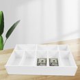 thumbnail image 4 of HONMEET PVC Plastic Money Organizer Box White Cash Tray for Desk and Drawer Use, 4 of 8