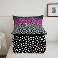 thumbnail image 4 of Pink Cheetah Print Comforter Set Glitter Diamond Bedding King Size Leopard Print Duvet Set, Watercolor Animal Print Bedding Sets With 2 Pillowcases (No Glitter No Sequin), 4 of 6
