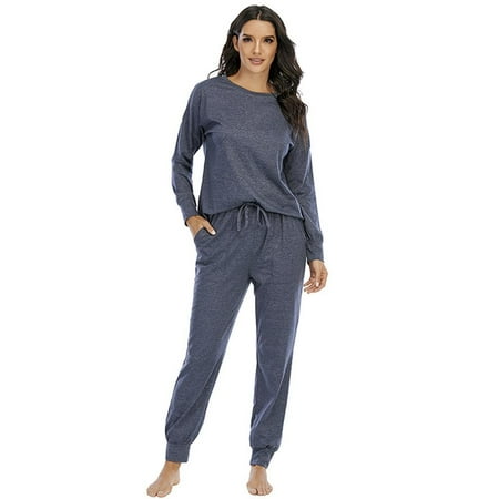 

Ladies Pajamas Set Long Sleeve Pullover Pajamas