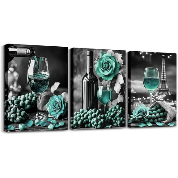 Leopard Canvas Wall Art Red Rose Flowers Paintings Wall Decor for Bedroom Cheetah Print Canvas Art Prints,African Western Wild Animals Pictures Bathroom Unframed