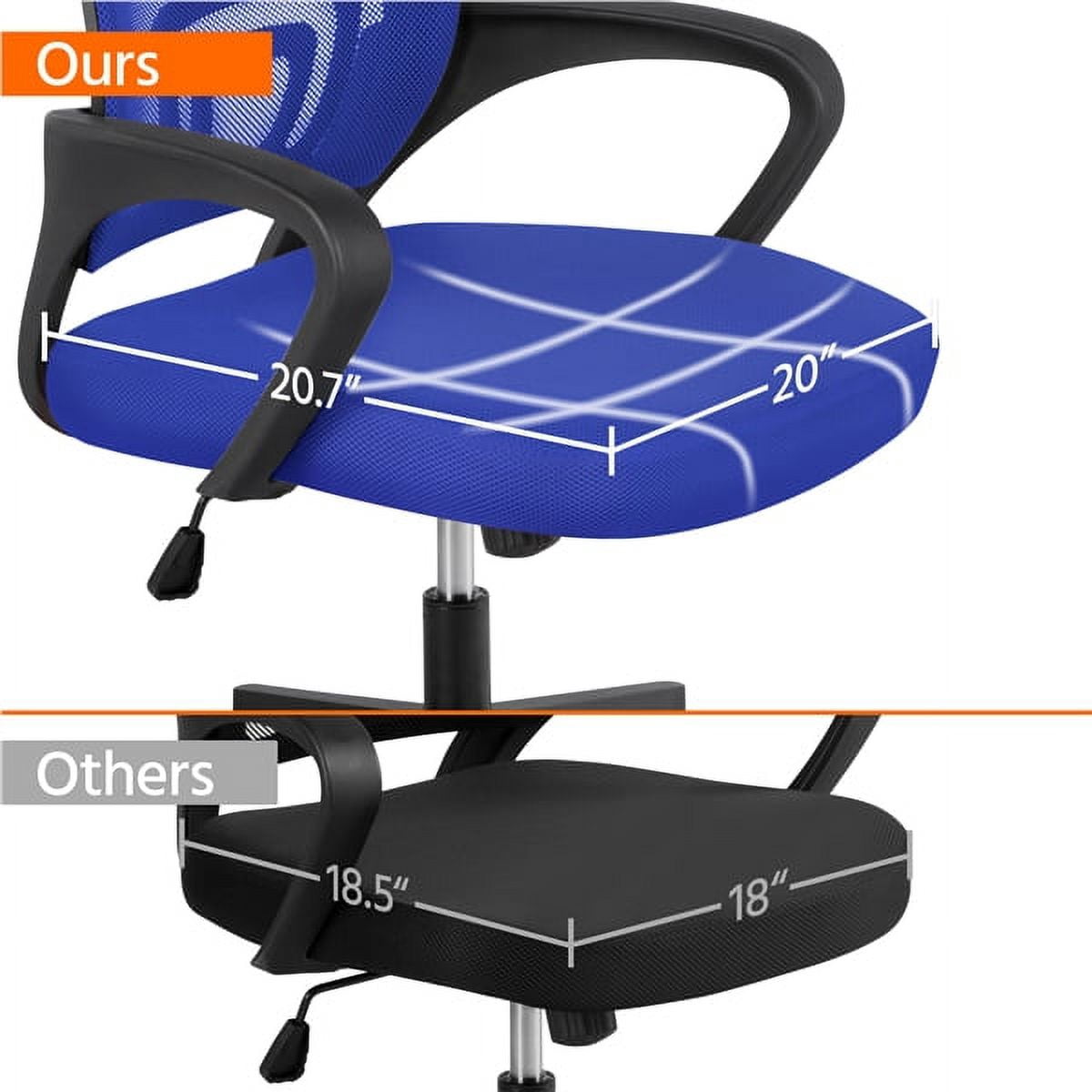 Renwick Adjustable Mesh Swivel Office Chair with Armrest, Set of 2, Blue