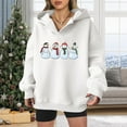 thumbnail image 4 of Cute Snowman Christmas Hoodies for Women 2025 Long Sleeve Holiday Graphic Hooded Sweatshirt Pullover Tops, 4 of 5