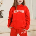 thumbnail image 2 of Piomll Girls Outfit Sets Casual Winter Hooded Sweatshirt Ensemble Athletic Clothes, 2 of 4