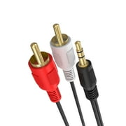 Cmple - 3.5mm to RCA Cable 25ft RCA to AUX Cord Adapter 2 RCA Y Splitter Stereo Audio Auxiliary Cord 1/8 to RCA Male to Male for Speakers, Headphones, Home Audio System, Home Theater