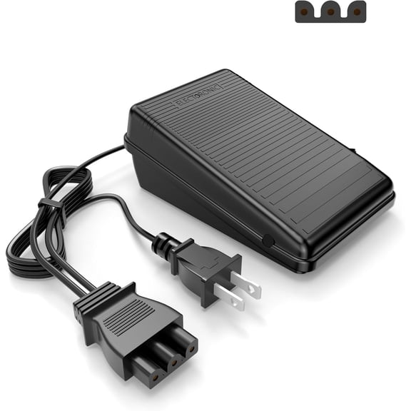 Sewing Machine Foot Pedal Power Cord Replacement with D-Shape Plug, Compatible with Singer 4452, 4423, 4411, 4432, 5511, and 5532 Models