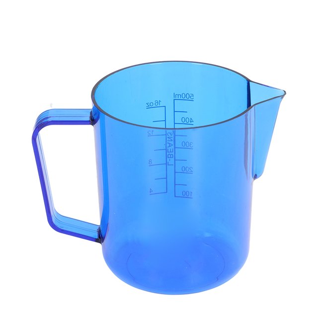 600ml Acrylic Coffee Pitcher Cup With Eagle Mouth Type Water Outlet Anti Break Frothing PitcherBlue