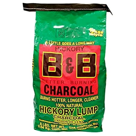 B&B Texas Style Hickory Lump Charcoal 8 Pounds