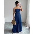 thumbnail image 5 of Off Shoulder Pleated Maxi Dress for Women – Strapless Tube Top Summer Dress with Tiered Skirt, 5 of 10