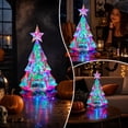 thumbnail image 5 of Holographic Lighted Christmas Tree, Transparent Plastic Geometric Tree with LED, Tabletop Holiday Decor with Star, 5 of 7