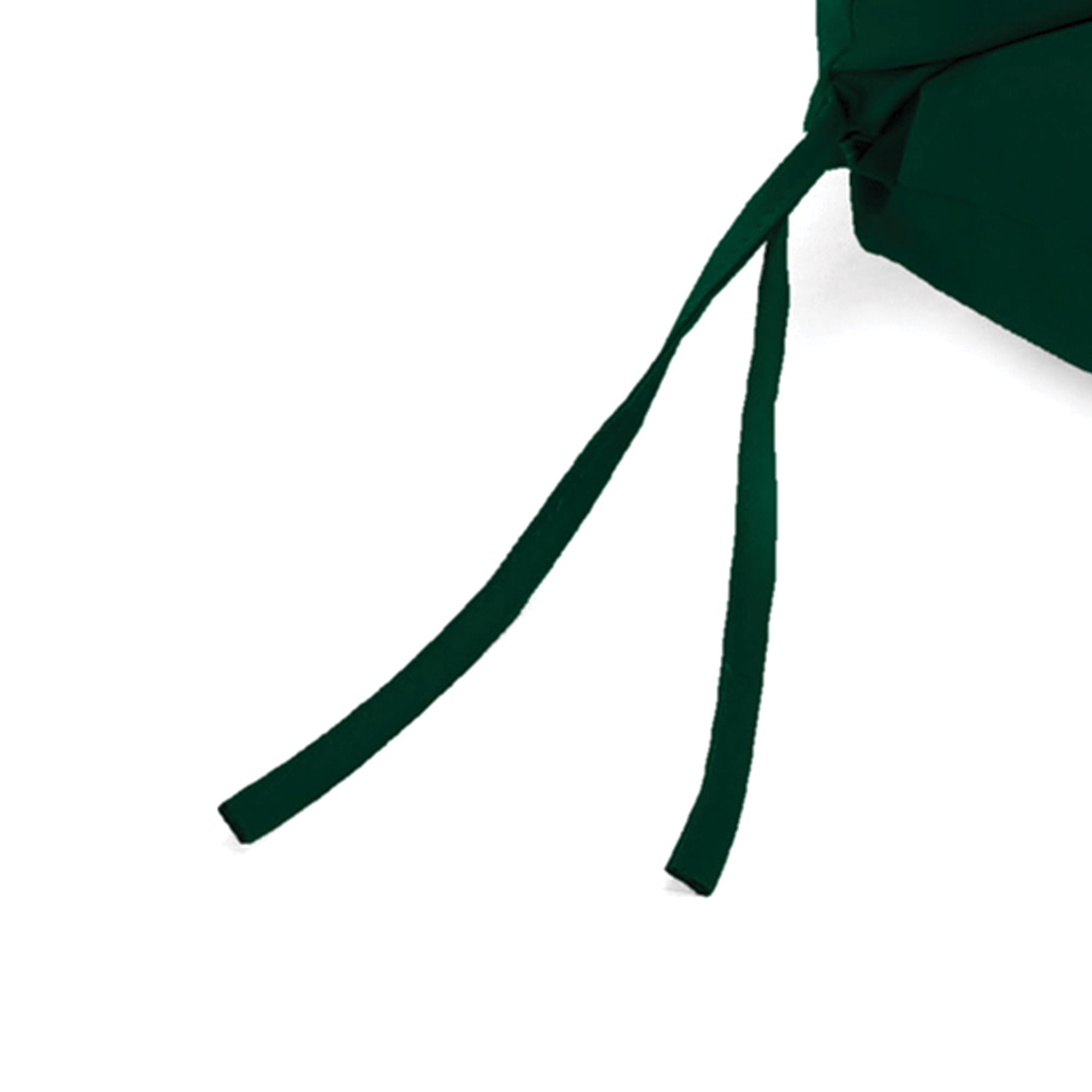 Jordan Manufacturing 44" x 21" Forest Green Solid Rectangular Outdoor Chair Cushion with Ties and Hanger Loop