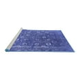thumbnail image 2 of Ahgly Company Machine Washable Indoor Square Oriental Blue Industrial Area Rugs, 3' Square, 2 of 4