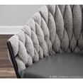 thumbnail image 4 of Braided Matisse Contemporary Chair in Black Metal with Grey Faux Leather and Grey Fabric by LumiSource, 4 of 11