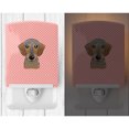 thumbnail image 2 of Carolines Treasures Checkerboard Pink Wirehaired Dachshund Ceramic Night Light 6x4x3 multicolor, 2 of 2