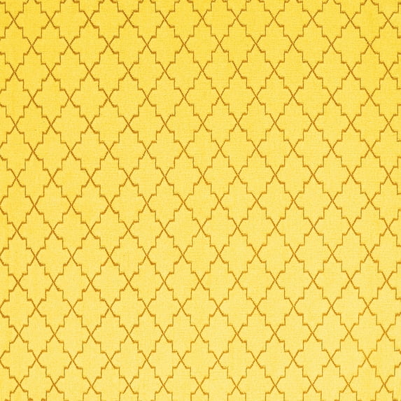 Ahgly Company Indoor Square Trellis Yellow Contemporary Area Rugs, 4' Square