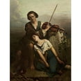 thumbnail image 2 of Louis Gallait 12x14 Gold Ornate Wood Frame and Double Matted Museum Art Print Titled - Fiddler and a Gypsy Woman (Consolation) (After 1851), 2 of 4
