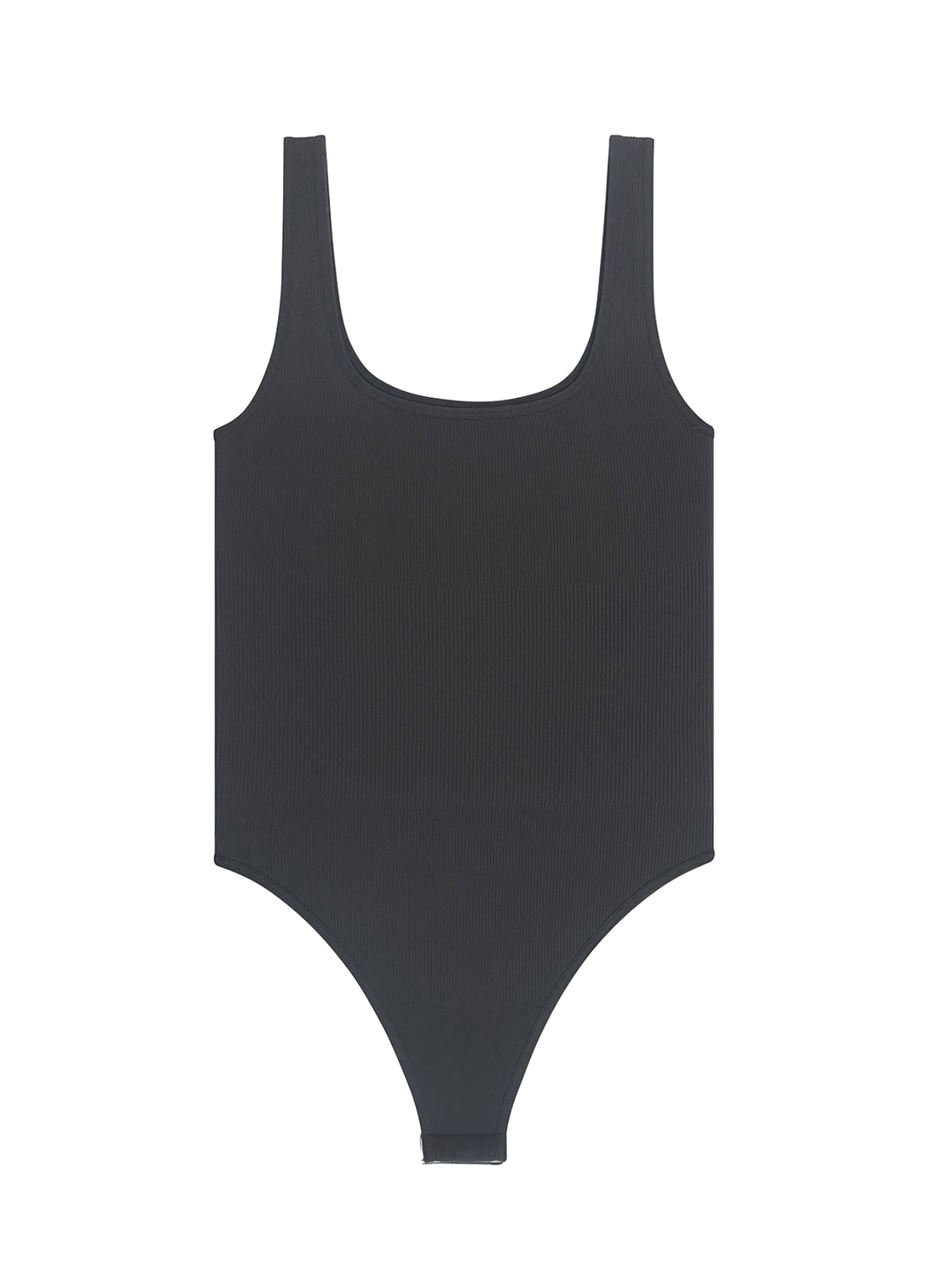 No Boundaries Women's Seamless Smoothing Rib Square Neck Bodysuit, Sizes XS-XXXL