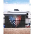 thumbnail image 5 of 4th of July RV Awning Sun Shade Screen 9'X15.3' Patriotic Heart Fireworks Mesh Sunscreen Red White BlueDripping Awning Shade Screen with Zipper UV Blocker Completed Kits for RV Motorhome Camper, 5 of 7