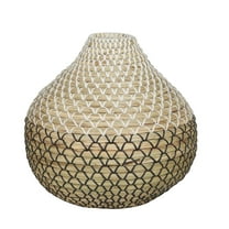 DecMode 13" Handmade Woven Brown Seagrass Vase