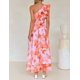 thumbnail image 3 of Vestido largo ZESICA 2025 Boho con volantes florales de un solo hombro para mujer, 3 of 7