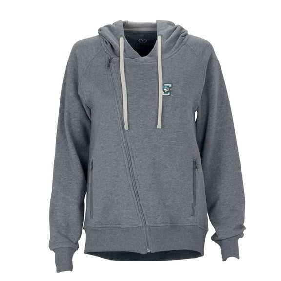 Women's Charcoal Creighton Bluejays Fleece Moto Jacket