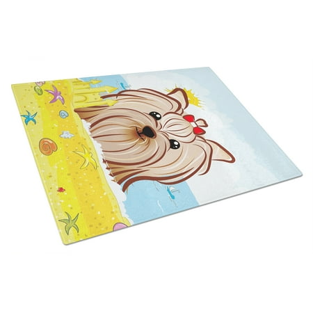 

Caroline s Treasures Yorkie Yorkshire Terrier Summer Beach Glass Cutting Board Large