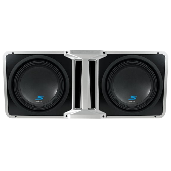2 Alpine S-SB12V Loaded 12" 600W Subwoofers   Ported Sub Enclosure Box