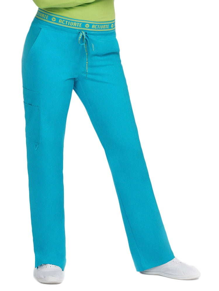 Activate by Med Couture Women's 8758 "Flow" Elastic Waist Cargo Scrub