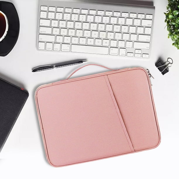 Almencla Carrying Case Tablet Sleeve Bag Sturdy Nylon Outside Pockets Hold Daily Shockproof Pouch Bags Handbag for Travel Office Home , Pink, 11 inches